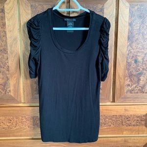 Black Scooped Neck Tee